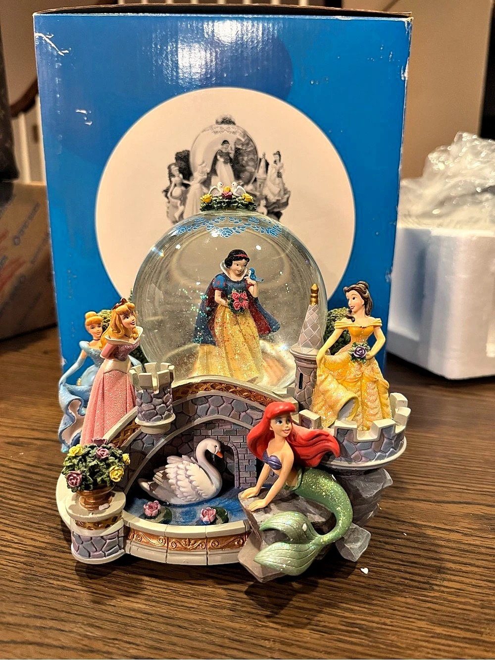 Disney Princess Castle Bridge Snowglobe Decor